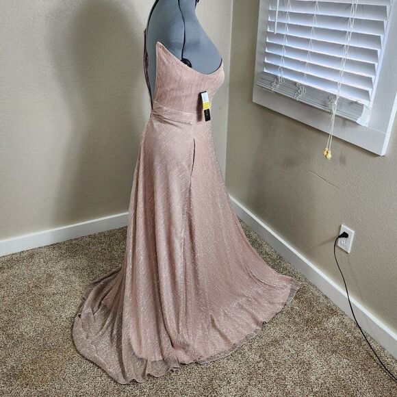 Betsy & Adam Metallic Evening Gown Size 8 - Picture 6 of 16